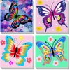4 Pack Butterfly Paint by Number for Kids with Wooden Frame-Paint by Numbers for Kids Butterflies Ages 4-8-12,Easy Paint with Numbers DIY Acrylic Oil Painting Kits for Home Wall Decor(8X8inch)