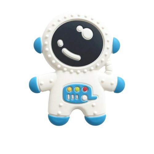 Cuxnoo Baby Teethers for 3+ Months Infants Sucking, Food Grade Silicon Astronaut Styling Teething Toy, BPA Free