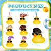 VercanMonth 20 Pcs Rubber Ducks with Wig and Black Glasses Squeaky Duck Bath Toy Small Rubber Duckies Bulk Cute and Funny Bathtub Toys for Summer Pool Birthday Gifts Holiday Party Favors (Classic)
