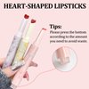 Jutqut Jelly Lipstick, Tinted Lip Gloss Heart Shape Lip Stain, Mirror Moisturizing Lip Glaze, Long Lasting Nourishing Lip Glow Balm, Non-sticky, Vivid Color Glossy Lip Gloss Lip Makeup, 01#02#03