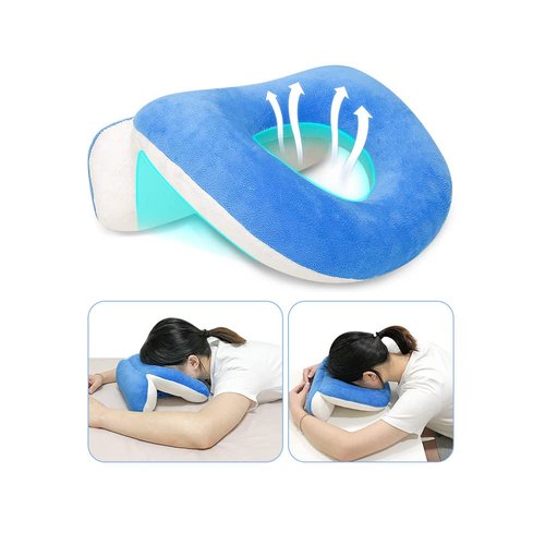 Face Down Pillow After Eye Surgery Prone Vitrectomy Retina Recovery Equipment Donut Face Pillow Massage Head Cradle Facedown Desk Pillow for Napping Piercing Cushion