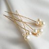 SWEETV Bridal Hair Pins Pearl Headpiece for Brides, Bridesmaids, and Flower Girls - 3Pcs Wedding Hair Clips and Pieces