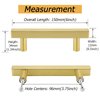 goldenwarm Gold Cabinet Handles 3 3/4 inch Brushed Brass Drawer Pulls 10 Pack - LS1212GD96 T Bar Square Gold Kitchen Cabinet Door Handle Bathroom Cabinet Pulls