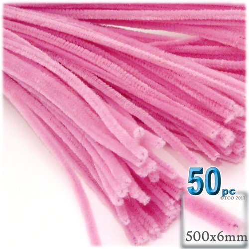 The Crafts Outlet Chenille Stems, Pipe Cleaner, 20-inch (50-cm), 50-pc, Fuchsia