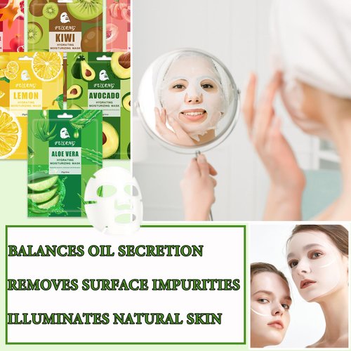 10 Pcs Facial Sheet Mask,Hydrating Face Masks Skincare Gift Set,Moisturizing Soothing Facial Masks,Easy to Use & Nourishing Face Mask Skin Care Set