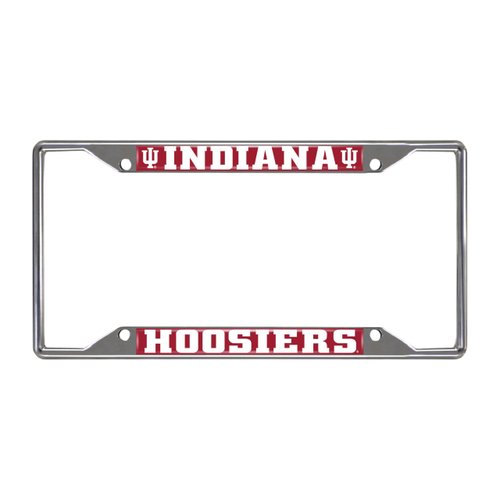 FANMATS 25030 Indiana Hooisers Chrome Metal License Plate Frame, Team Colors, 6.25in x 12.25in