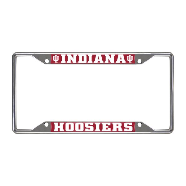 FANMATS 25030 Indiana Hooisers Chrome Metal License Plate Frame, Team Colors, 6.25in x 12.25in