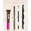 Waterproof Tinted Brow Gel Kit,1 Brown Tinted Eyebrow Mascara Gel & 1 Eyebrow Pencil Dark Brown, Brow Filler Lift Fast Sculpt Waterproof Eyebrow Gel Glue, Eye Brow Makeup with Brow Razor & Brush-Set 5