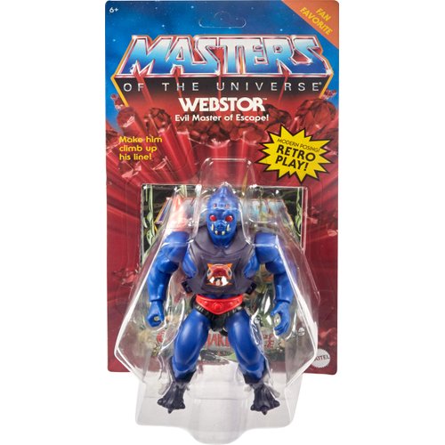 Masters of the Universe Origins Action Figure, Webstor Collectible, MOTU Master of Escape, 16 Posable Joints, 5.5 Inch with Accessories