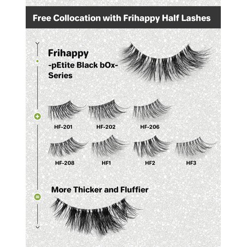 Eyelashes Lashes False Eyelashes Natural Eyelashes Wispy Lashes Mink Lashes False Eyelashes Natural 5 Pairs Frihappy Lashes DW6, with a pair of Half Lashes as Gift
