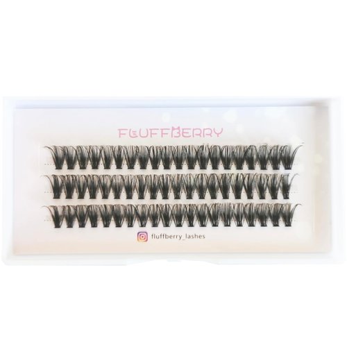 FLUFFBERRY Eyelash Clusters Individual Lashes Extension 36 PCS C Curl 40D 14MM Volume Mink Under DIY at Home