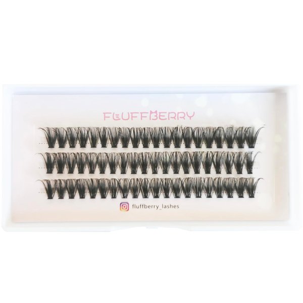 FLUFFBERRY Eyelash Clusters Individual Lashes Extension 36 PCS C Curl 40D 14MM Volume Mink Under DIY at Home