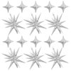 Silver Star Balloons,Explosion Star Balloons Kit with 6Pcs 22Inch Cone Star Foil Balloons and 10Pcs 10Inch Four Pointed Star Balloons for Birthday Anniversary Disco Party Decorations