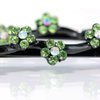 Hair Pins for women Faux Rhinestone Flower Daisy Covered Bobby Pin, Set of Two, Green