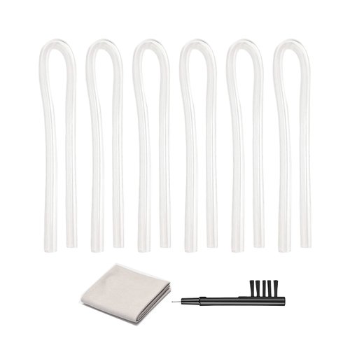 6 Pieces Hearing Aid Tubes Replacement Behind The Ear Earmold,Standard Prebent Tubing Size #13 with Cleaning Tool (3.2 * 2mm)