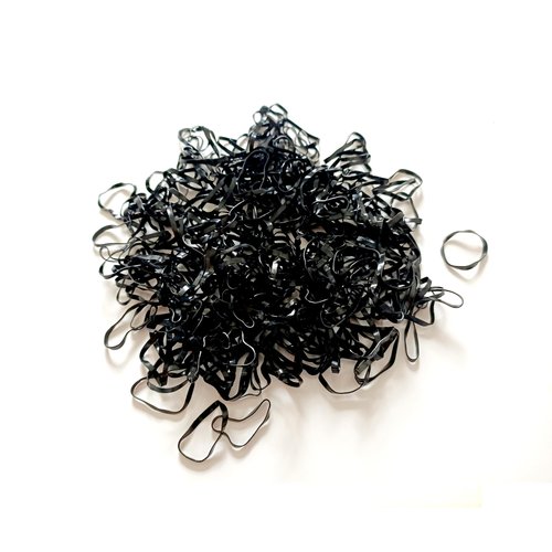 BUMENO 500 Pcs Hair ties, Rubber bands for hair, Toddler Hair Ties for Girls, Baby hair ties, Seamless Hair Bands, Elastic Ponytail Holders, Black