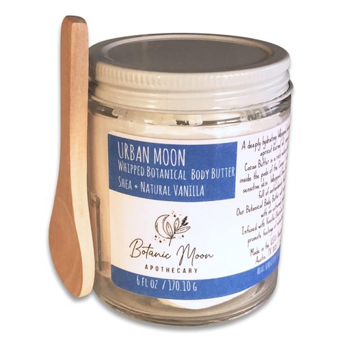 BOTANIC MOON APOTHECARY, Urban Moon Whipped Botanical Body Butter, Shea and Natural Vanilla for Dry Skin, Natural Whip body butter Formula, Made with Real Essential Oils 6 Fl Oz