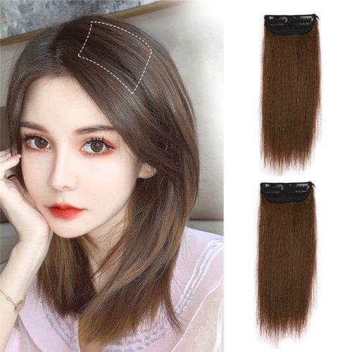2 PCS Thick Hairpieces Clip in Hair Extensions Synthetic Invisible Seamless Hair Pads Adding Extr...