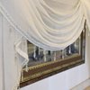 Risuho European White Sheer Valance Solid Color Waterfall Swag for Living Room Luxury Window Treatment for Bedroom, Rod Pocket Top 1 Panel 59 inches Wide