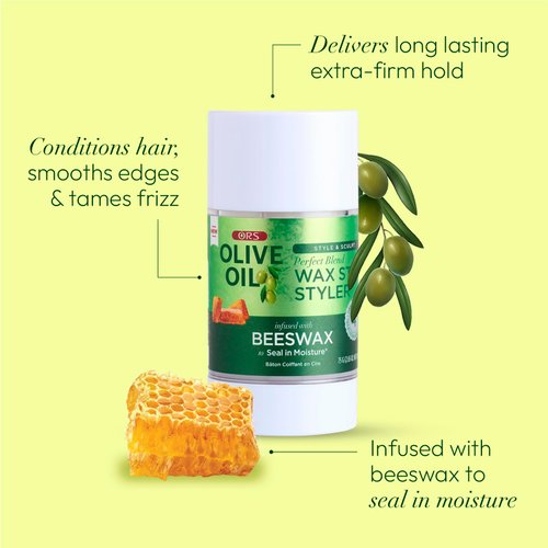 Olive Oil Style & Sculpt Perfect Blend Wax Stick Styler Infused with Beeswax to Seal in Moisture (2.6 oz)