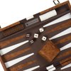 Get The Games Out Backgammon Set for Travel - Small Classic Board Game Case with Strategy Guide & 15 Game Pieces (Brown)