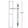 ZXUY Dual Ended Nail Rhinestones Picker Dotting Tools Nail Art Design Dotting Pen,DIY Nail Art Decoration Wax Tip Pencil for Gems Crystals Studs Beads (White)