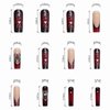 MISUD Press on Nails Long Square Fake Nails Glossy Glue on Nails Goth Black Red Ombre Acrylic Nails Squoval Artificial Nails Spider Web Stick on False Nails with Rhinestone Design 24 pcs