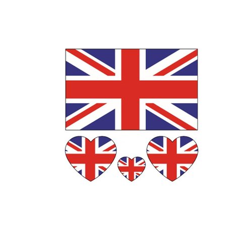 ZPDNURZL 10 Sheets Britain Flag Tattoos Stickers 40 Pcs Waterproof Sweat Sports National Flag Removable Fake Tattoos