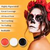 Halloween Makeup Face Body Paint - Professional SFX Makeup Kit Special Effects Ghost Skeleton for Adult Full Coverage Cosplay Corpse Paint Fx Makeup (Black & White & Red)