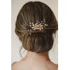 SWEETV Gold Bridal Hair Comb-Handmade Wedding Hair Clip Wedding Hair Accessories for Women