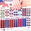JERCLITY 14 Sheets Independence Day Nail Polish Strips Patriotic American Flag Nail Art Stickers 4th of July Nail Wraps Self-Adhesive Solid Color Nail Decals Manicure Sticker for Memorial Day
