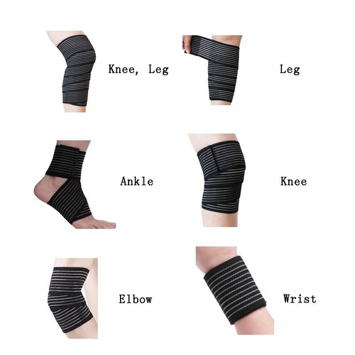 Luwint 2PACK Calf Compression Bandage, Elastic Leg Band Calves Wrap for Men Women - Stretch Pain Relief Support Strap for Sports Gym Weightlifting Working Out Running (Black / 60'' Length)