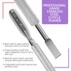 Utopia Care Cuticle Pusher Tool and Spoon Nail Cleaner - Professional Grade Stainless Steel Cuticle Remover and Cutter - Durable Manicure and Pedicure Tool - for Fingernails and Toenails (Silver)