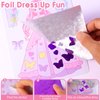 7 in 1 Princess Dress Up Game Set, Foil Art & Diamond Painting, Princess Makeup with Dress Up Sticker, Poke in Art Princess, Watercolor Painting, Art Craft Kit Gift for Kids Ages 4 5 6 7 8 9+ Year Old