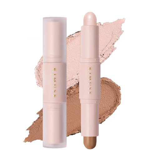 Dual-Ended Cream Contour Stick,Bronzer Highlighter Contour Makeup Stick,Long Lasting Waterproof Face Brighten Shade Contouring Stick -01 Light