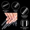 3XL Coffin No C Curve Nail Tips-Clear Acrylic Nails Long Coffin Shape Nail Tips SITELENABY 420 pcs Flattened Half Cover False Nails for Nail Salons and DIY French ABS Nail Art Tips 12 Size (coffin 3xl no c 420pcs per box)
