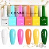 CANNI 9ml Hema-Free Gel Nail Polish Set- 6Pcs White Blue Orange Yellow Colors Gel Polish Kit, Soak Off LED Nail Gel Manicure Kit DIY at Home Salon Gifts for Women Girls