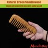 Moreinday Wooden Comb for Hair Growth, Wood Comb for Women, Wooden Wide Tooth Comb for Women, Wooden Hair Comb for Men - Green Sandalwood