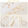 1200 Pieces Spacer Beads Set Star Round Ball Rondelle Faceted Spacer Heart Flower Flat Disc Loose Beads for Bracelet Earring Necklace Jewelry Making (Gold)