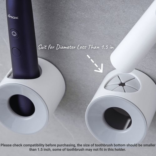 LaLand Electric Toothbrush Holder, Wall Mounted for Shower Space-Saving, Storage Organizer Caddy for Kids, Bathroom Decor (2, Grey)