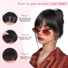 AISI BEAUTY Clip in Bangs-Fake Bangs Hair Clip 100% Real Human Hair Bangs French Bangs Fringe with Temples Flat Neat Fake Thick Hairpieces for Women(Dark Auburn Brown)