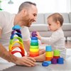 Kiddie Play Stacking Toys for Toddlers | Set of 3 Baby Toys Stacking Cups Stacking Rings and Rainbow Stacker