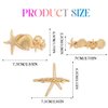 CAKURE Metal Starfish Hair Clips Gold Beach Hair Barrettes Boho Shell Hair Pins Decorative Hair Accessories for Women and Girls (Pack of 3)