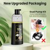JUANCHI Organic Natural Hair Dye Shampoo 3 in 1 for Gray Hair, 16.9 Fl Oz (500 ml), Black -for Women Men, Easy to Use, Long-Lasting, Paraben Free