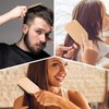 Hair Brush, 2 Pack Boar Bristle Paddle Hairbrush for Women Men Kids Reducing Frizzy, No More Tangle, Small Travel Brush Tail Comb & Giftbox Included