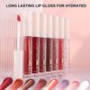 Rose Tan lip plumper gloss Tinted Glitter Lipgloss Lip Oil Teens Moisturizing Lipstick Lip Balm High Shine And Vegan Plumping Lip Gloss For Women Girls Long-Lasting Dry Lip Care Lip Gloss 05