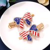 American Flag Hair Clips 4th of July Patriotic Hairpin for Women Rhinestone Heart Star Hair Barrettes Independence Day Hair Accessory Gifts