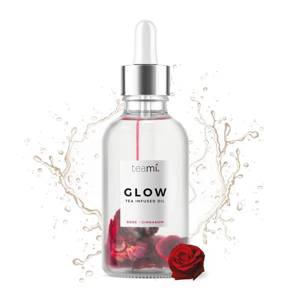 Teami Glow Jojoba Face Oil for Women with Cinnamon Bark, Rose Buds & Vitamin E Oil for Skin - Facial Oil Cleanser for Sensitive, Normal, Oily & Dry Skin (2oz)