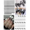 EBANKU 9 Sheets Lace Nail Art Stickers, Black Lace Flower Design 3D Self-Adhesive Nail Sticker Decal for Women Girls DIY Nail Art Decoration