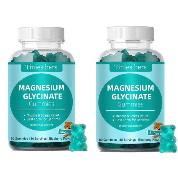 Magnesium Glycinate Gummies 500mg, Sugar Free for Adults & Kids, Best Magnesium Gummies for Sleep, Stress & Muscle Relief & Nerve Health, No Melatonin, Gluten Free, Non GMO, Vegan, Pectin, 120